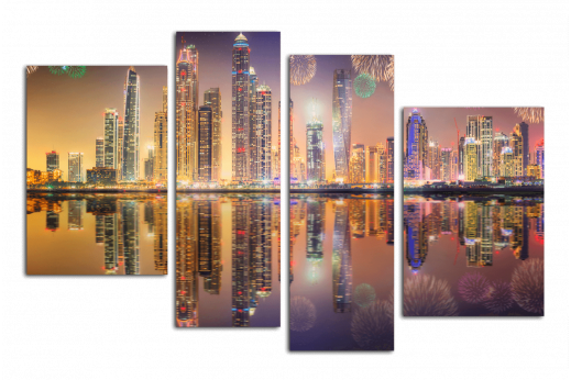 Модульная картина Салют в Дубае